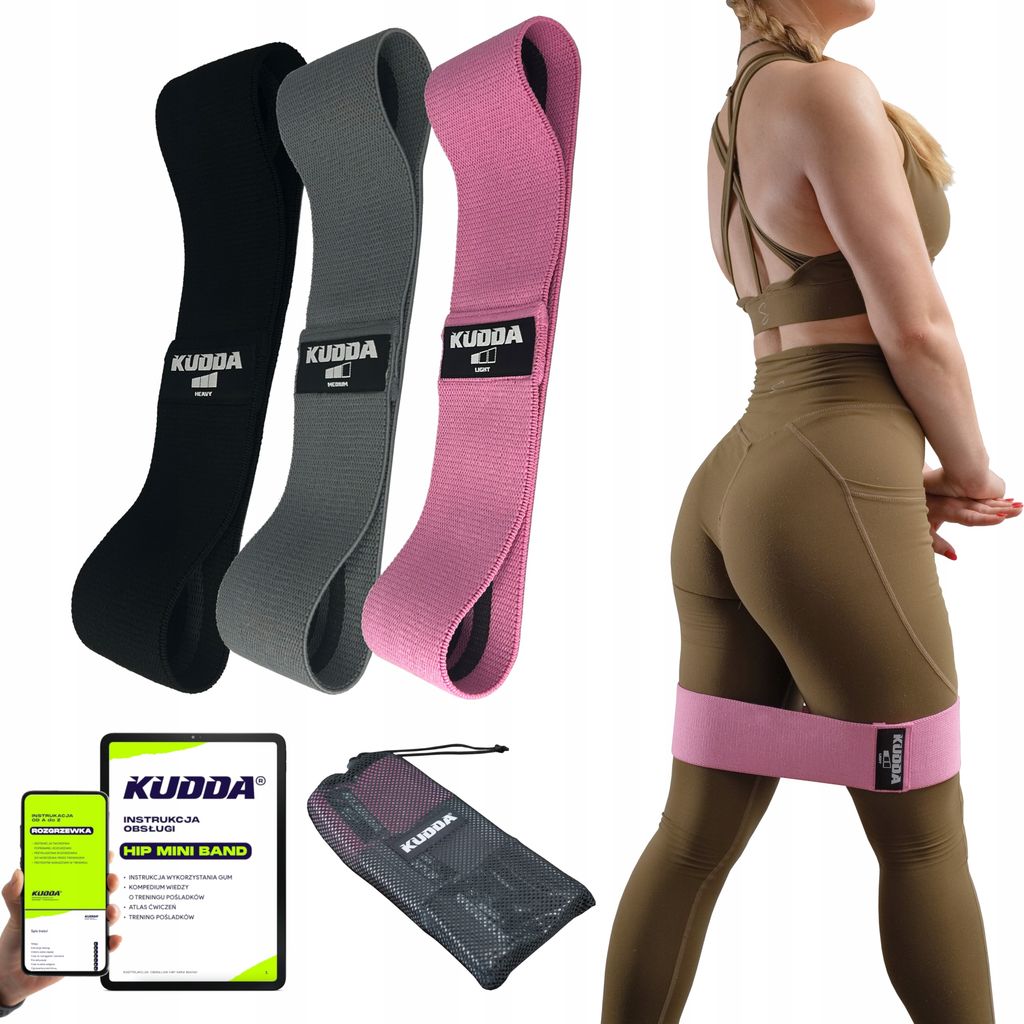 Set of 3 mini fabric exercise bands